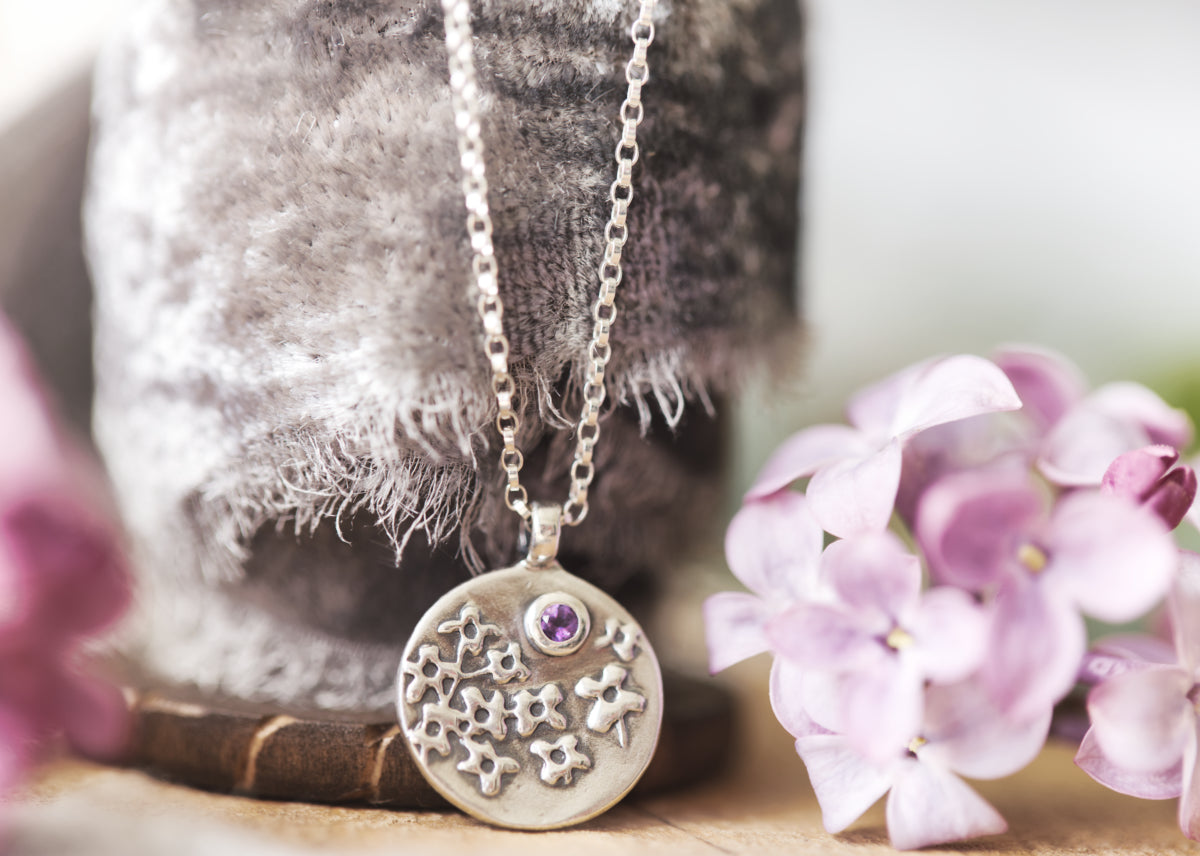 Lilac Necklace with Amethyst Gemstone