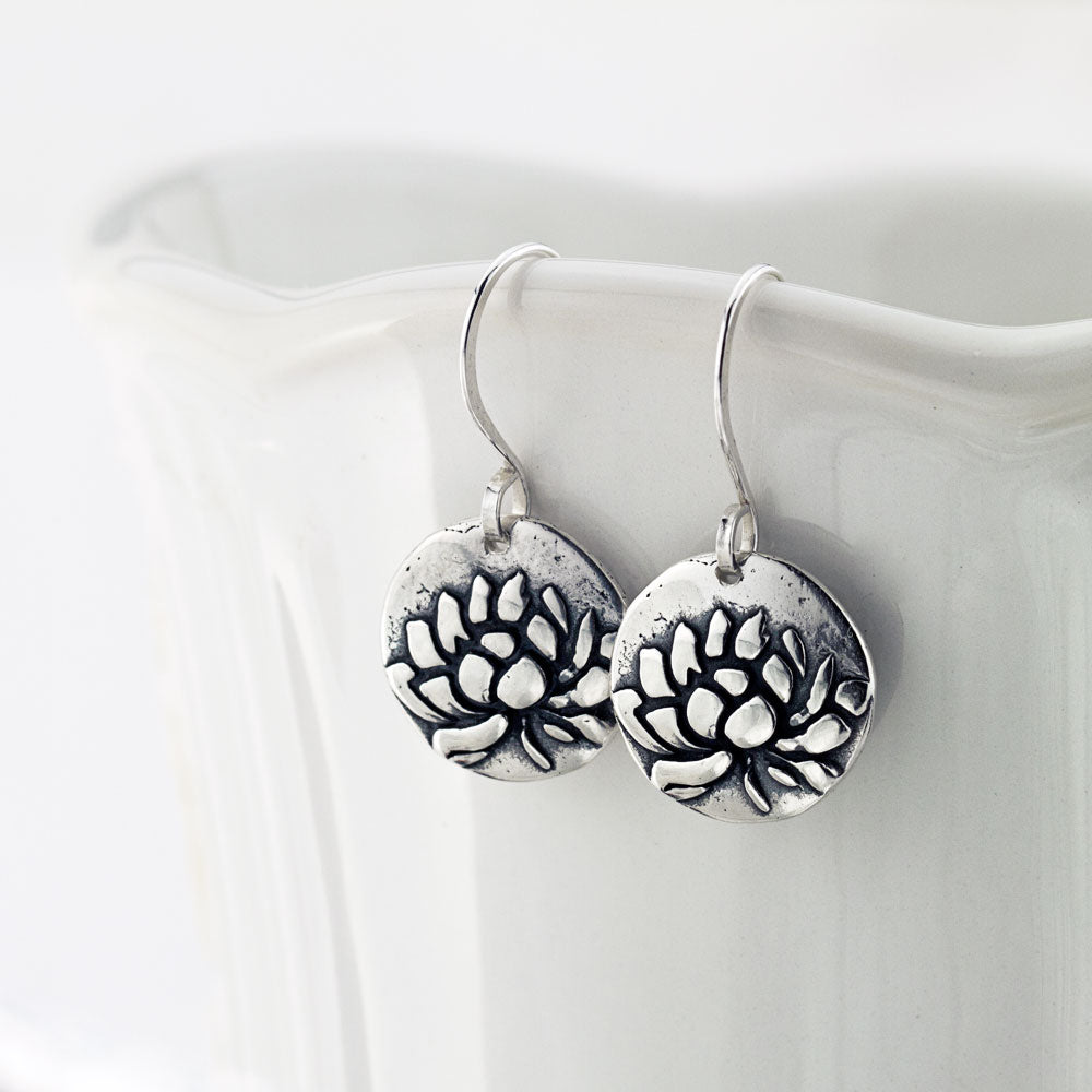 Lotus Awakening Earrings-Terra Rustica Jewelry