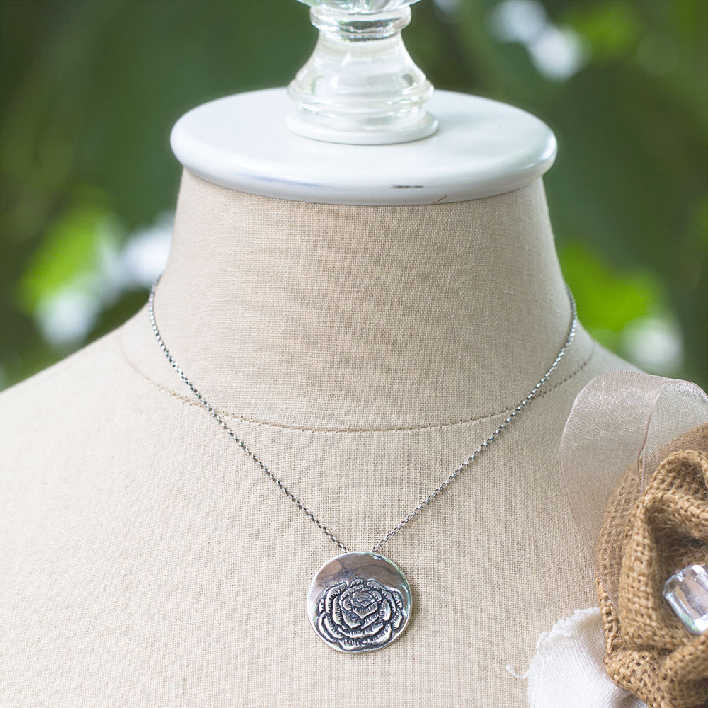 Peony Flower Necklace-Terra Rustica Jewelry