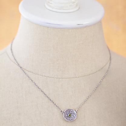 Swirl Leaf Round Necklace-Terra Rustica Jewelry