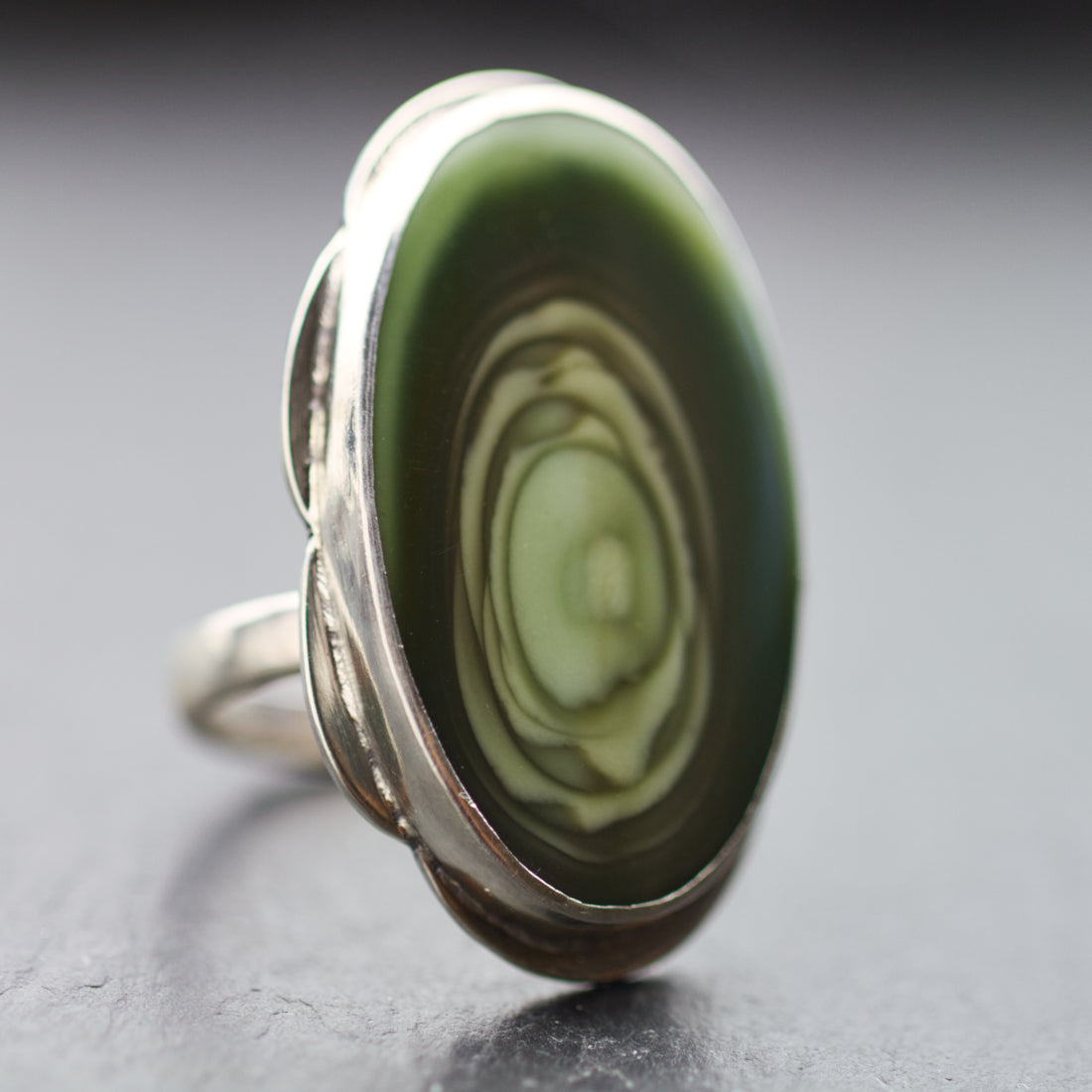 Forest Green Royal Imperial Jasper Ring-Terra Rustica Jewelry