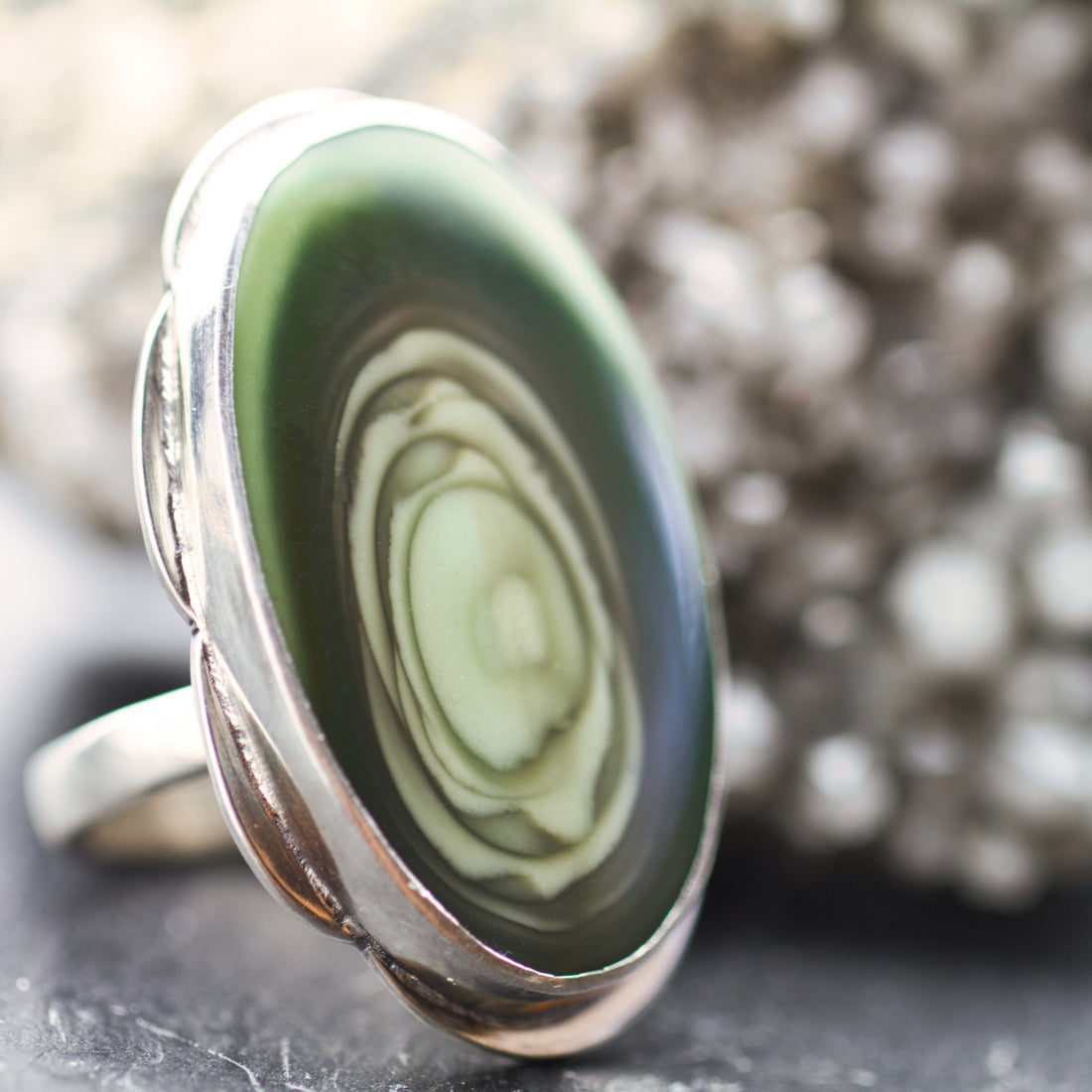 Forest Green Royal Imperial Jasper Ring-Terra Rustica Jewelry