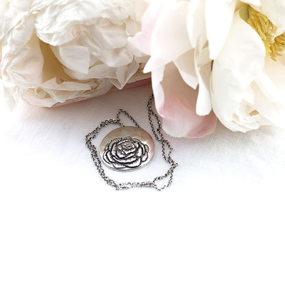 Peony Flower Necklace-Terra Rustica Jewelry