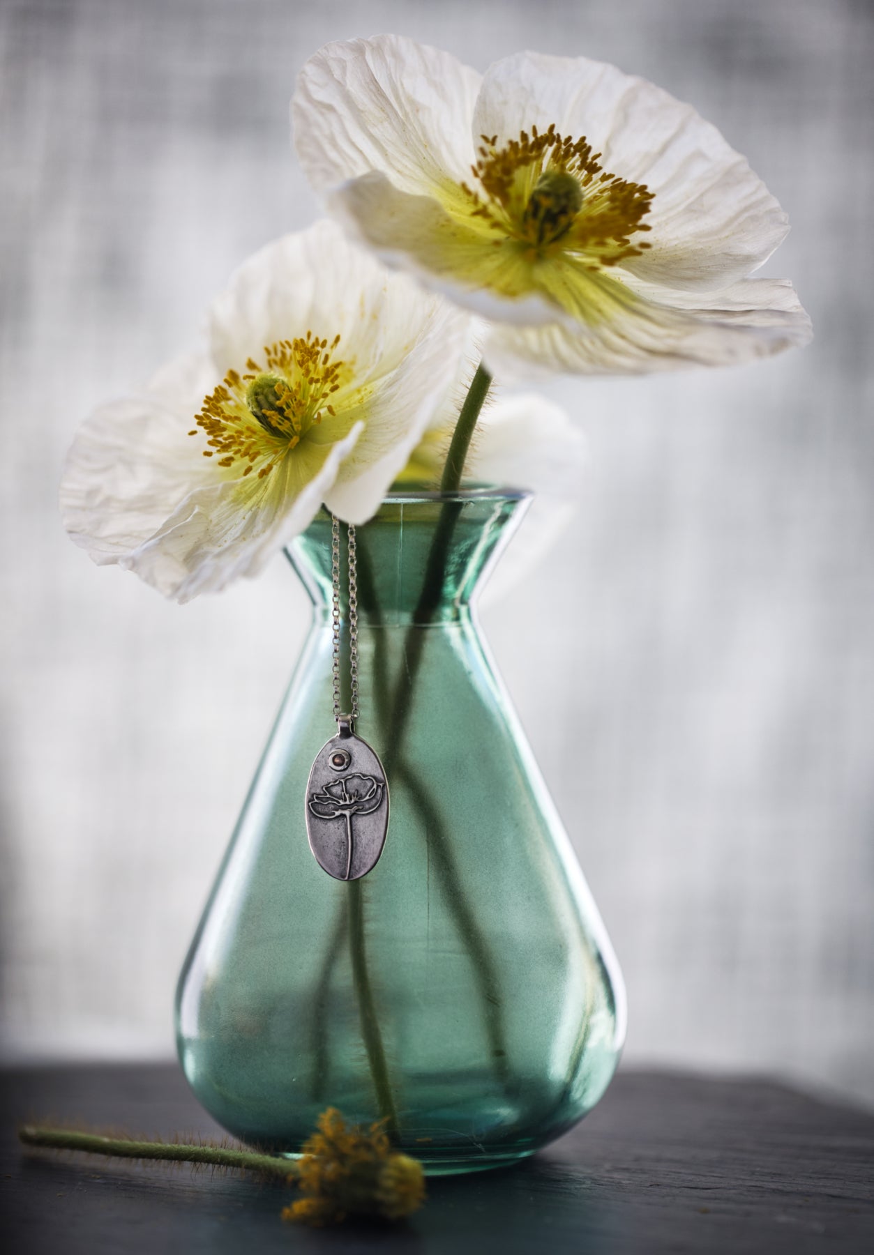 Poppy Necklace with Gemstone