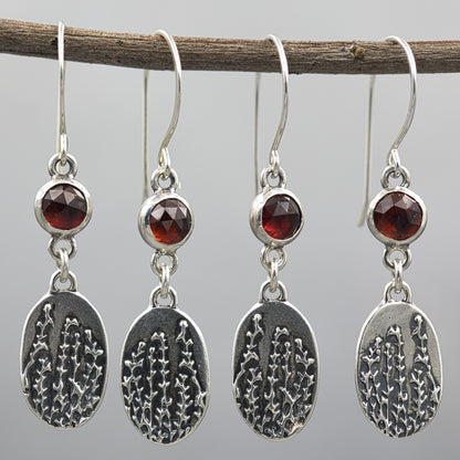 Autumn Sage with Garnet Earrings