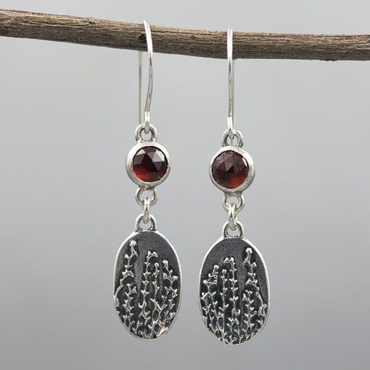 Autumn Sage with Garnet Earrings