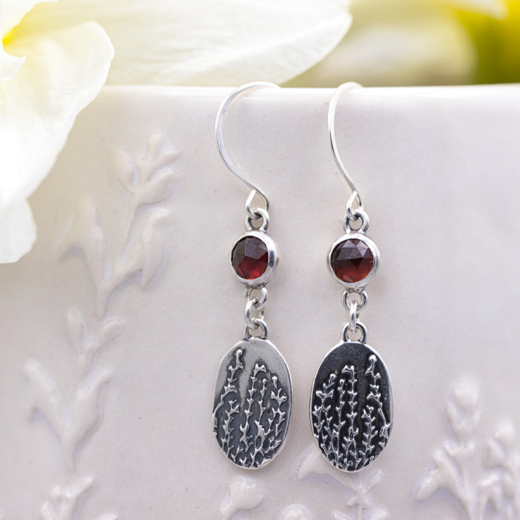 Autumn Sage with Garnet Earrings